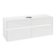 V&B Collaro Meuble sous lavabo 140x54,8x50 cm, WT mi, LED 10 W, blanc brillant-3