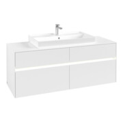 V&B Collaro Meuble sous lavabo 140x54,8x50 cm, WT mi, LED 10 W, blanc mat-3