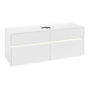 V&B Collaro Meuble sous lavabo 140x54,8x50 cm, WT mi, LED 10 W, blanc mat