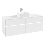 V&B Collaro Meuble sous lavabo 140x54,8x50 cm, WT mi, LED 10 W, blanc mat-4