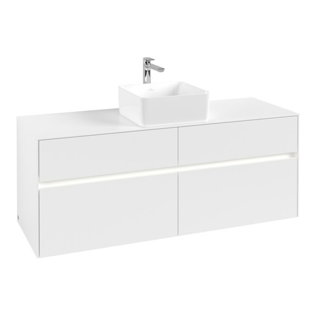 V&B Collaro Meuble sous lavabo 140x54,8x50 cm, WT mi, LED 10 W, blanc mat