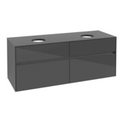 V&B Collaro Meuble sous lavabo 140x54,8x50cm, 2 tiroirs, Gris brillant