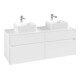 V&B Collaro Meuble sous lavabo 140x54,8x50cm, 2 tiroirs, LED 10 W, blanc mat-1
