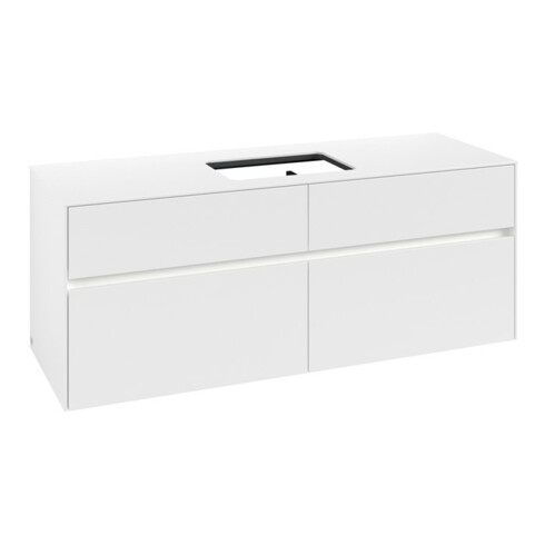 V&B Collaro Meuble sous lavabo 140x54,8x50cm, avec WT, LED 10W, blanc mat