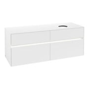 V&B Collaro Meuble sous lavabo 140x54,8x50cm, évier droit, LED 10W, blanc mat-3