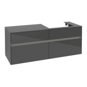 V&B Collaro Meuble sous lavabo 140x54,8x50cm, évier droite, LED 10W, glo Gr