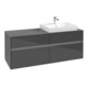 V&B Collaro Meuble sous lavabo 140x54,8x50cm, évier droite, LED 10W, glo Gr-4