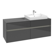 V&B Collaro Meuble sous lavabo 140x54,8x50cm, évier droite, LED 10W, glo Gr-4