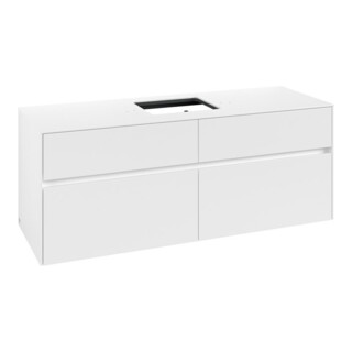V&B Collaro Meuble sous lavabo 140x54,8x50cm, f EV central, blanc mat