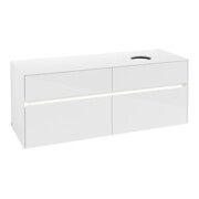 V&B Collaro Meuble sous lavabo 140x54,8x50cm, lavabo à droite, LED 10W, blanc brillant-3