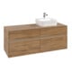 V&B Collaro Meuble sous lavabo 140x54,8x50cm, lavabo à droite, LED 10W, Kan Oa-1