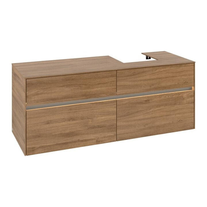 V&B Collaro Meuble sous lavabo 140x54,8x50cm, lavabo à droite, LED 10W, Kan Oa