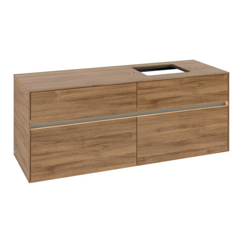 V&B Collaro Meuble sous lavabo 140x54,8x50cm, lavabo à droite, LED 10W, Kan Oa