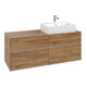 V&B Collaro Meuble sous lavabo 140x54,8x50cm, lavabo à droite, LED 10W, Kan Oa-3