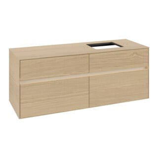 V&B Collaro Meuble sous lavabo 140x54,8x50cm, lavabo à droite, LED 10W, Nord Oa