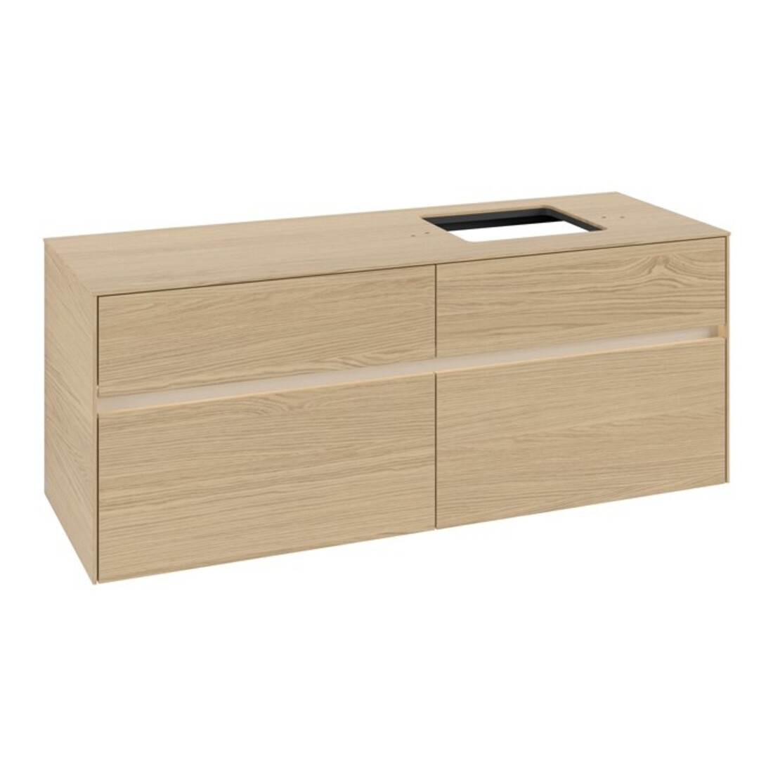 V&B Collaro Meuble sous lavabo 140x54,8x50cm, lavabo à droite, LED 10W, Nord Oa