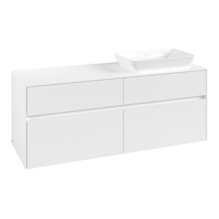 V&B Collaro Meuble sous lavabo 140x54,8x50cm, lavabo droit, blanc mat