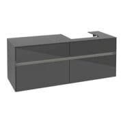 V&B Collaro Meuble sous-lavabo 140x54,8x50cm, Lavabo droit, LED 10W, glo Gr