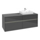V&B Collaro Meuble sous-lavabo 140x54,8x50cm, Lavabo droit, LED 10W, glo Gr