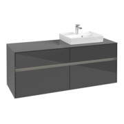 V&B Collaro Meuble sous-lavabo 140x54,8x50cm, Lavabo droit, LED 10W, glo Gr-3