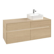 V&B Collaro Meuble sous lavabo 140x54,8x50cm, lavabo droit, LED 10W, Nord Oa