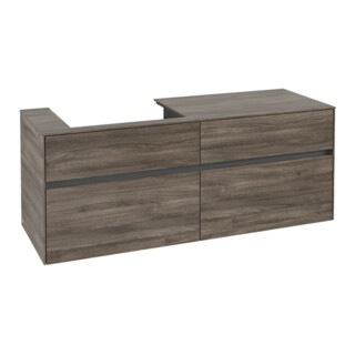 V&B Collaro Meuble sous lavabo 140x54,8x50cm, LV gauche, chêne pierre