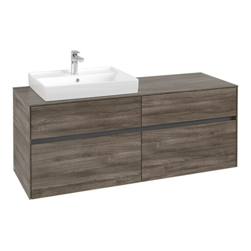 V&B Collaro Meuble sous lavabo 140x54,8x50cm, LV gauche, chêne pierre