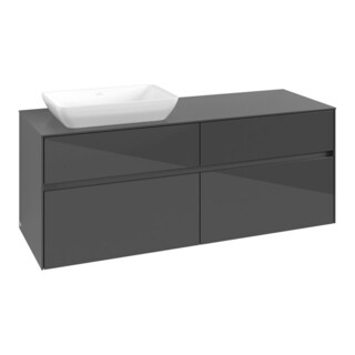 V&B Collaro Meuble sous-lavabo 140x54,8x50cm, LV gauche, gris brillant