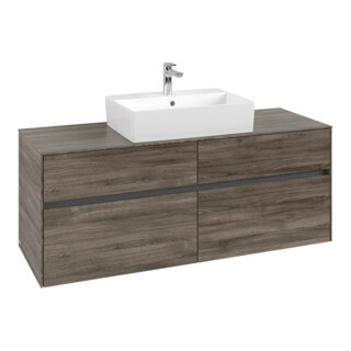 V&B Collaro Meuble sous lavabo 140x54,8x50cm, pour lavabo central, chêne stone