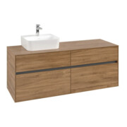 V&B Collaro Meuble sous lavabo 140x54,8x50cm, vasque à gauche, chêne Kansas