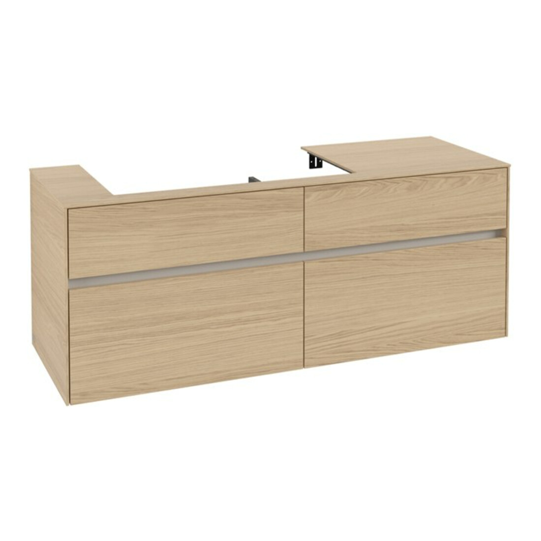 V&B Collaro Meuble sous lavabo 140x54,8x50cm, vasque à gauche, chêne nordique