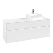 V&B Collaro Meuble sous lavabo 140x54,8x50cm, vasque droite, blanc mat