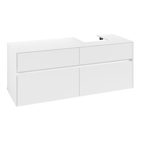 V&B Collaro Meuble sous lavabo 140x54,8x50cm, vasque droite, blanc mat