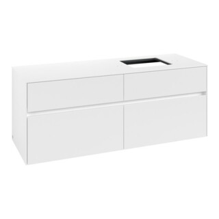 V&B Collaro Meuble sous lavabo 140x54,8x50cm, vasque droite, blanc mat