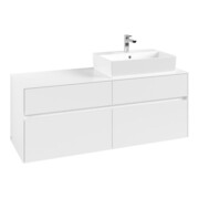 V&B Collaro Meuble sous lavabo 140x54,8x50cm, vasque droite, blanc mat-3