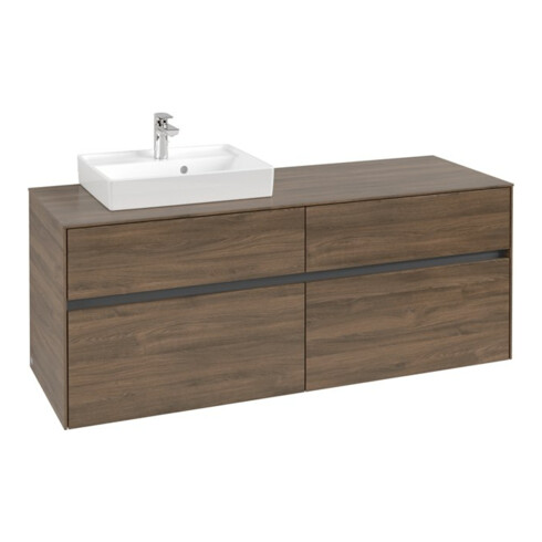 V&B Collaro Meuble sous lavabo 140x54,8x50cm, vasque gauche, chêne Arizona