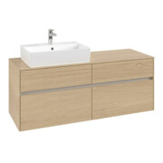 V&B Collaro Meuble sous lavabo 140x54,8x50cm, vasque gauche, chêne nordique-3