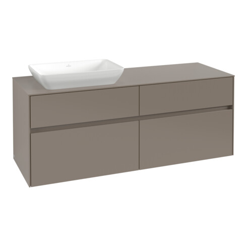 V&B Collaro Meuble sous lavabo 140x54,8x50cm, WT l, bande LED 10W, Taupe