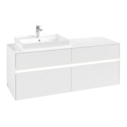 V&B Collaro Meuble sous lavabo 140x54,8x50cm, WT l, LED 10W, bl. mat
