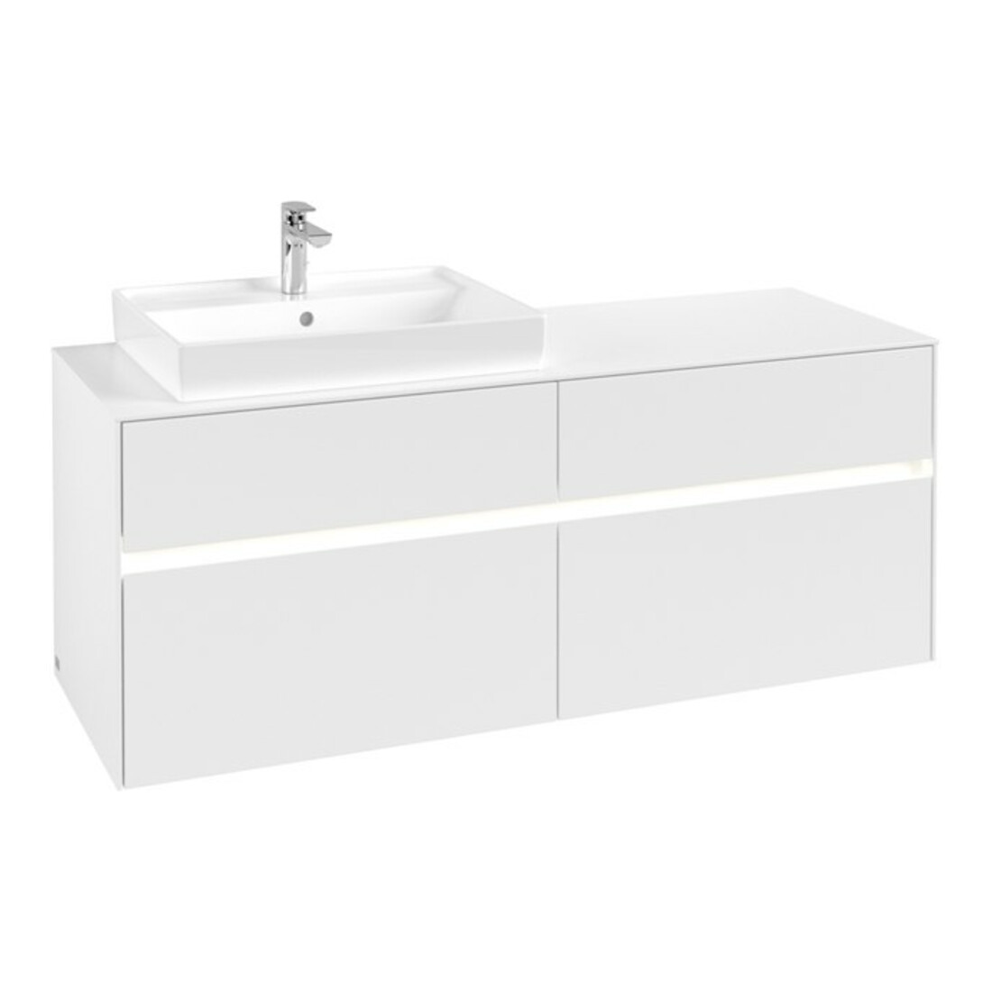 V&B Collaro Meuble sous lavabo 140x54,8x50cm, WT l, LED 10W, bl. mat