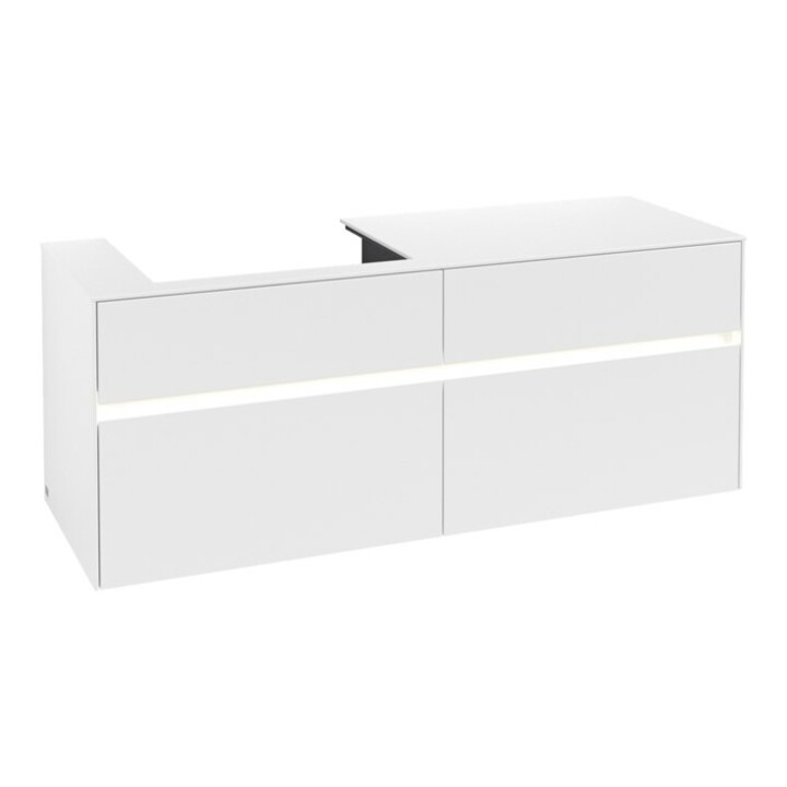V&B Collaro Meuble sous lavabo 140x54,8x50cm, WT l, LED 10W, bl. mat