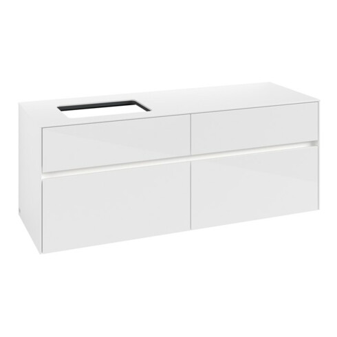 V&B Collaro Meuble sous lavabo 140x54,8x50cm, WT l, LED 10W, blanc brillant