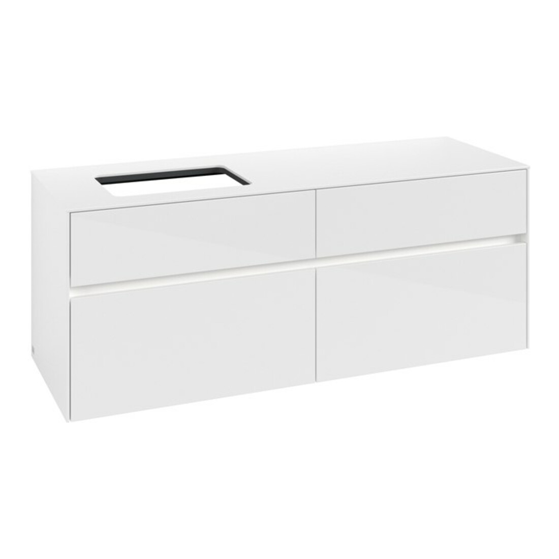V&B Collaro Meuble sous lavabo 140x54,8x50cm, WT l, LED 10W, blanc brillant