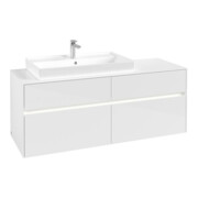 V&B Collaro Meuble sous lavabo 140x54,8x50cm, WT l, LED 10W, blanc brillant-3