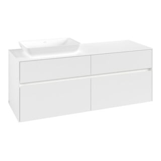V&B Collaro Meuble sous lavabo 140x54,8x50cm, WT l, LED 10W, blanc mat
