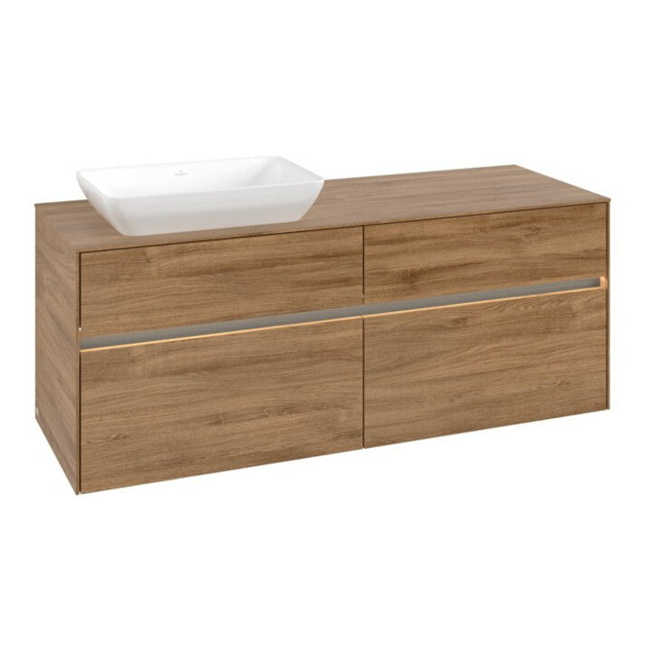 V&B Collaro Meuble sous lavabo 140x54,8x50cm, WT l, LED 10W, Kan Oa
