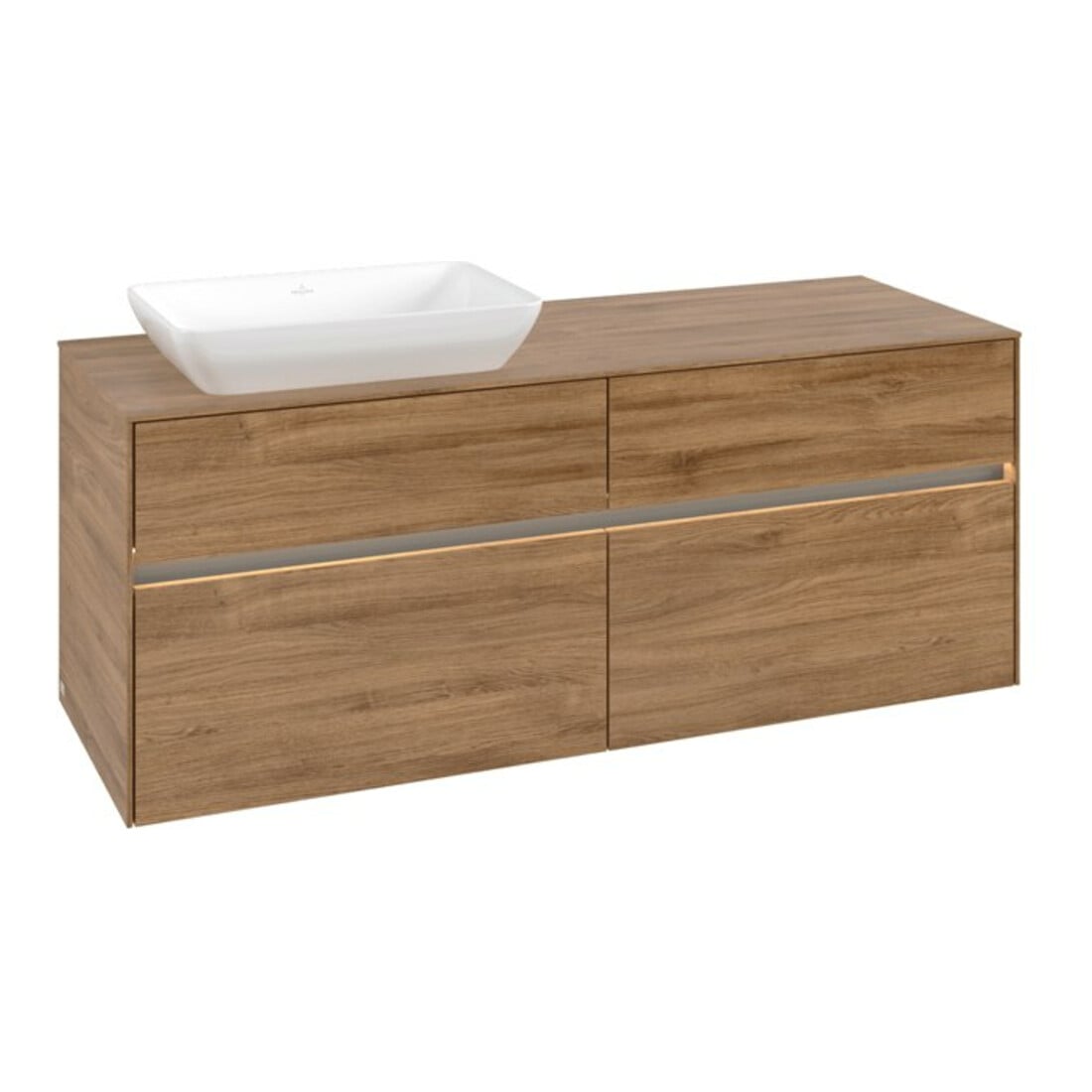V&B Collaro Meuble sous lavabo 140x54,8x50cm, WT l, LED 10W, Kan Oa
