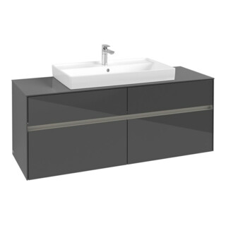 V&B Collaro Meuble sous lavabo 140x54,8x50cm, WT mi, LED 10 W, glo Gr