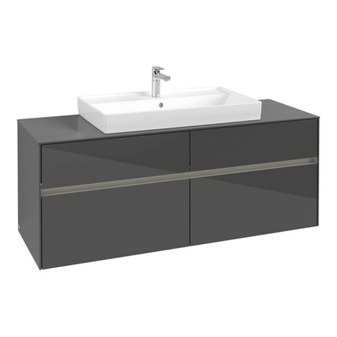 V&B Collaro Meuble sous lavabo 140x54,8x50cm, WT mi, LED 10 W, glo Gr