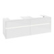 V&B Collaro Meuble sous lavabo 160x54,8x50 cm, 2 portes, avec LED, blanc brillant-1